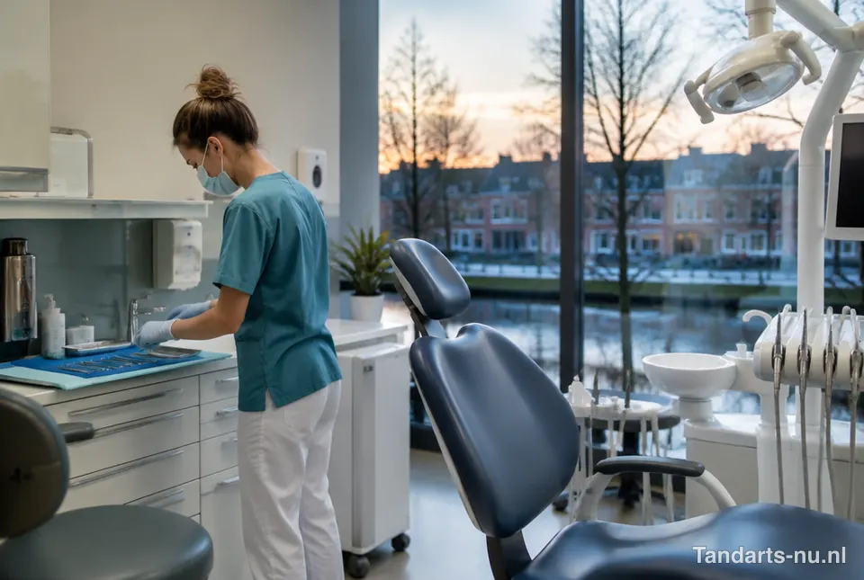 Tandarts bereidt een spoedbehandeling voor